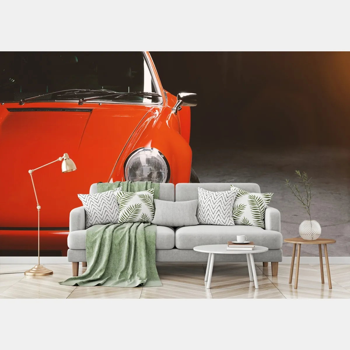 Fototapeta czerwony zabytkowy samochód sportowy zbliżenie – Wallissimo® Fototapeta czerwony zabytkowy samochód sportowy zbliżenie – Wallissimo®