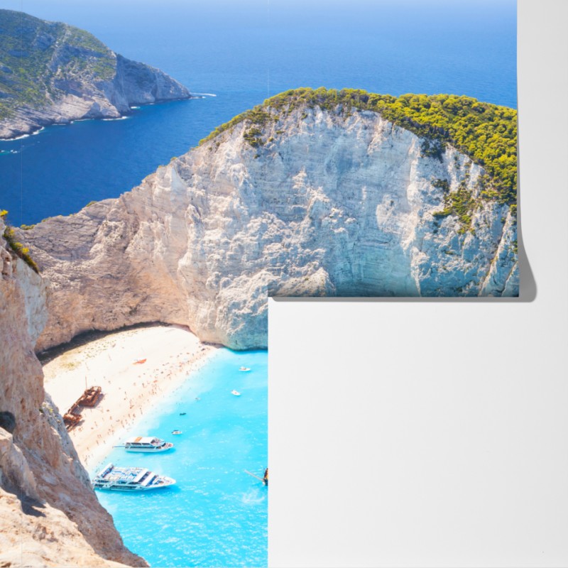 Fototapeta Zatoka Navagio turkusowa zatoka, Zakynthos – Wallissimo® Fototapeta Zatoka Navagio turkusowa zatoka, Zakynthos – Wallissimo®