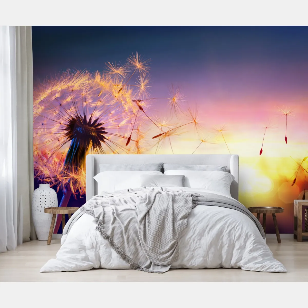 Fototapeta złoty mniszek przy zachodzie słońca – Wallissimo® Fototapeta złoty mniszek przy zachodzie słońca – Wallissimo®