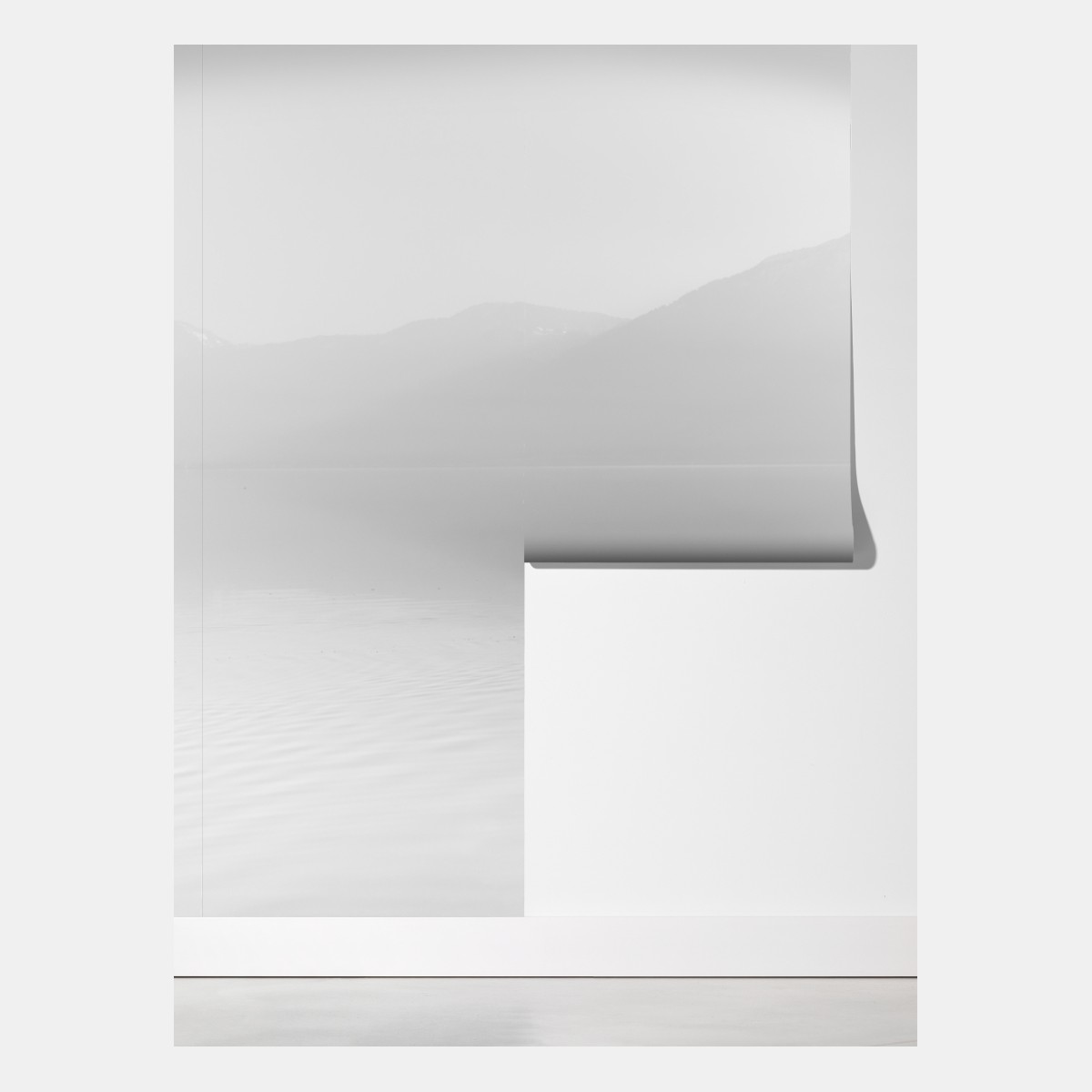 Fototapeta samotny wioślarz na mglistym jeziorze – Wallissimo® Fototapeta samotny wioślarz na mglistym jeziorze – Wallissimo®