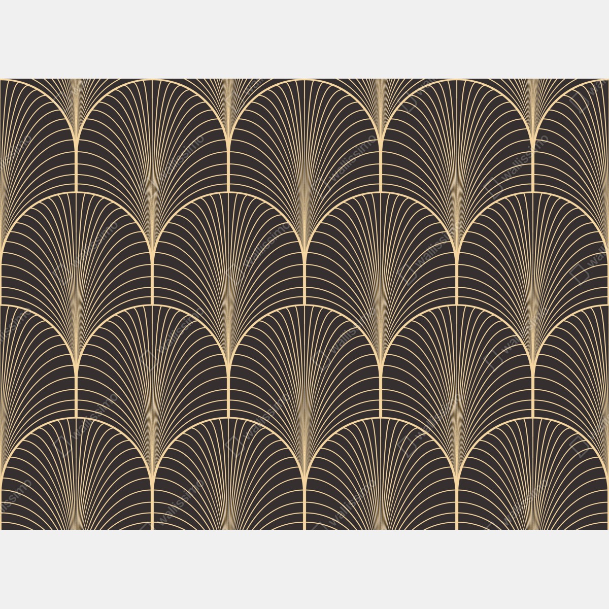 Fototapeta art deco złoty wzór wachlarza – Wallissimo® Fototapeta art deco złoty wzór wachlarza – Wallissimo®