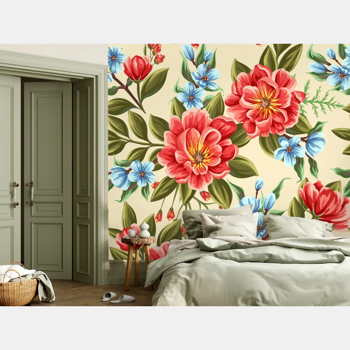 Fototapeta intensywny akwarelowy wzór kwiatowy – Wallissimo® Fototapeta intensywny akwarelowy wzór kwiatowy – Wallissimo®