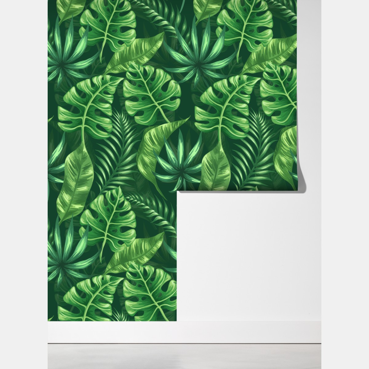 Fototapeta tropikalny wzór z liśćmi monstery – Wallissimo® Fototapeta tropikalny wzór z liśćmi monstery – Wallissimo®