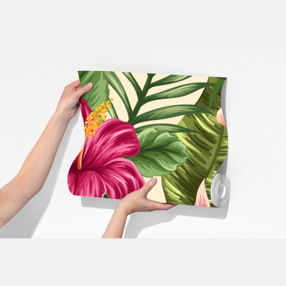 Fototapeta tropikalny wzór kwiatowy z hibiskusem i plumerią – Wallissimo® Fototapeta tropikalny wzór kwiatowy z hibiskusem i plumerią – Wallissimo®
