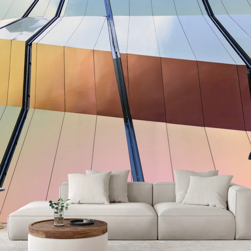Wall mural iridescent modern facade panels