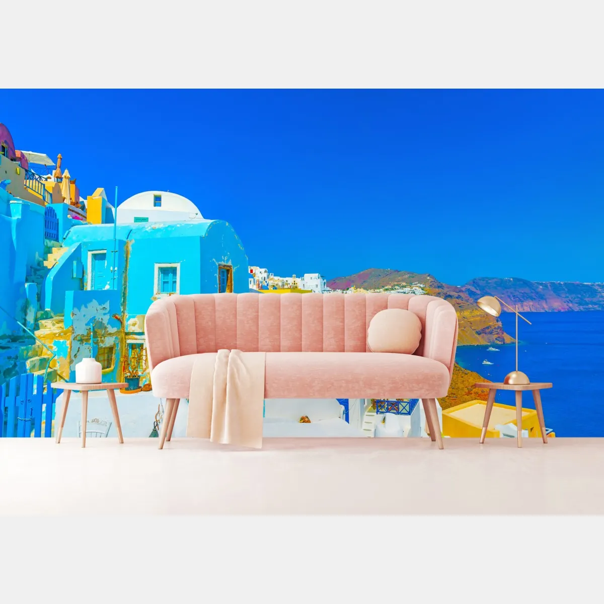 Fototapeta słoneczny widok na Oia, Santorini – Wallissimo® Fototapeta słoneczny widok na Oia, Santorini – Wallissimo®