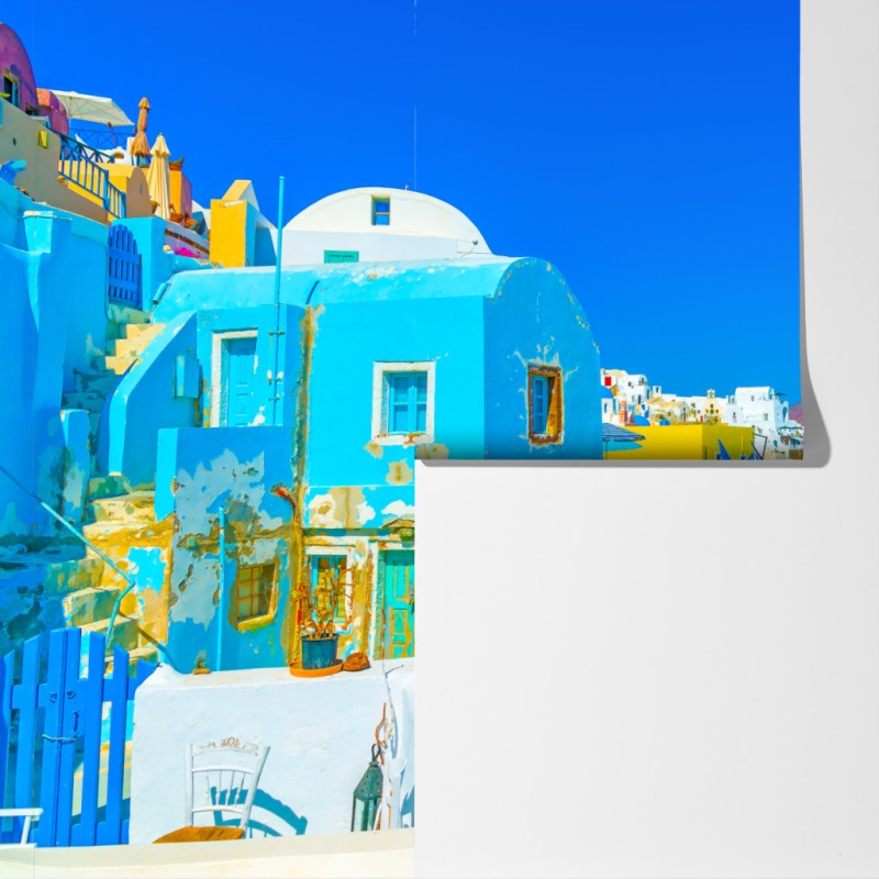 Fototapeta słoneczny widok na Oia, Santorini – Wallissimo® Fototapeta słoneczny widok na Oia, Santorini – Wallissimo®