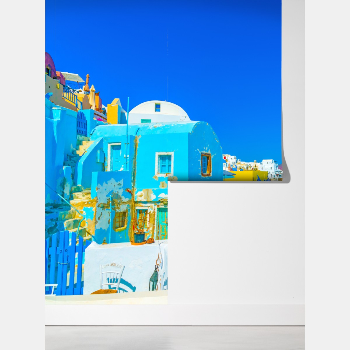 Fototapeta słoneczny widok na Oia, Santorini – Wallissimo® Fototapeta słoneczny widok na Oia, Santorini – Wallissimo®