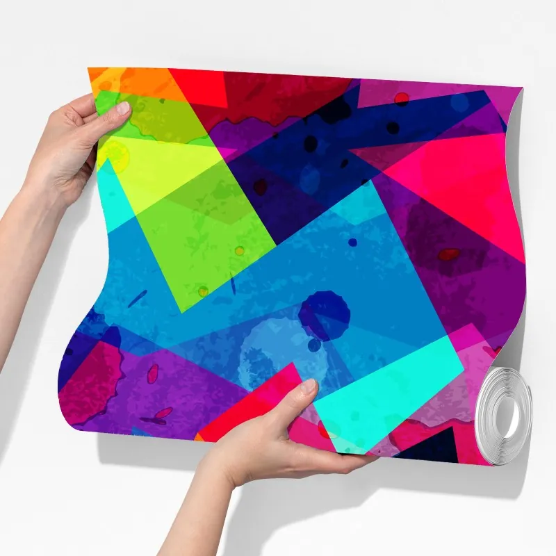 Fototapeta żywy geometryczny akwarelowy kolaż – Wallissimo® Fototapeta żywy geometryczny akwarelowy kolaż – Wallissimo®