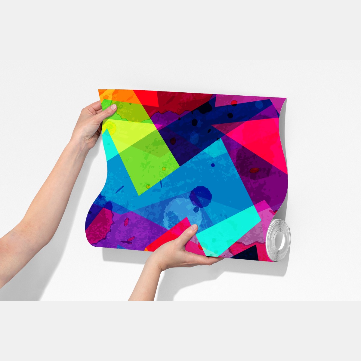 Fototapeta żywy geometryczny akwarelowy kolaż – Wallissimo® Fototapeta żywy geometryczny akwarelowy kolaż – Wallissimo®