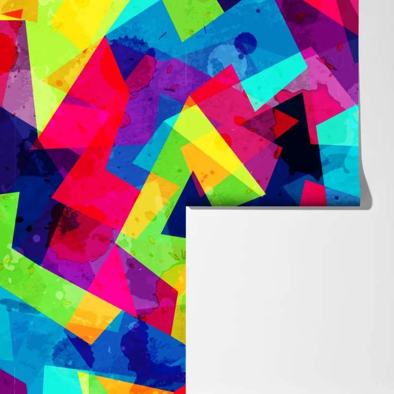 Fototapeta żywy geometryczny akwarelowy kolaż – Wallissimo® Fototapeta żywy geometryczny akwarelowy kolaż – Wallissimo®