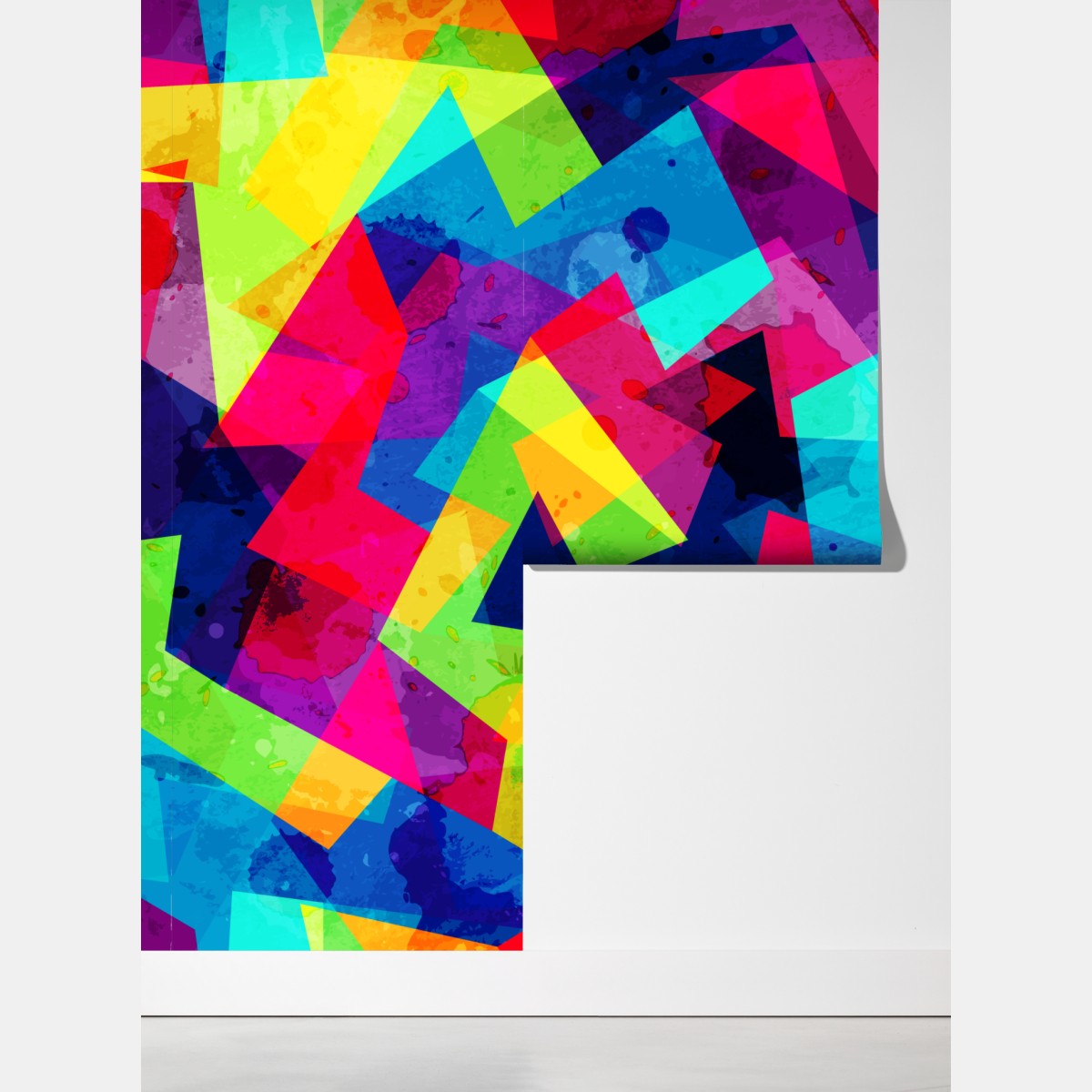 Fototapeta żywy geometryczny akwarelowy kolaż – Wallissimo® Fototapeta żywy geometryczny akwarelowy kolaż – Wallissimo®