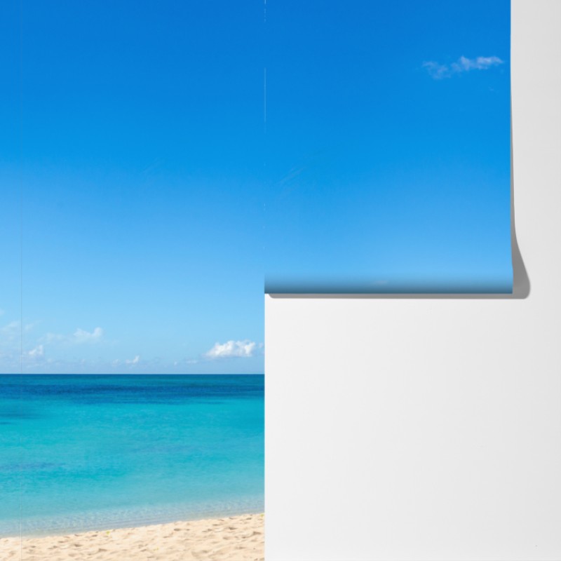 Fototapeta tropikalna plaża z turkusową wodą i palmą – Wallissimo® Fototapeta tropikalna plaża z turkusową wodą i palmą – Wallissimo®