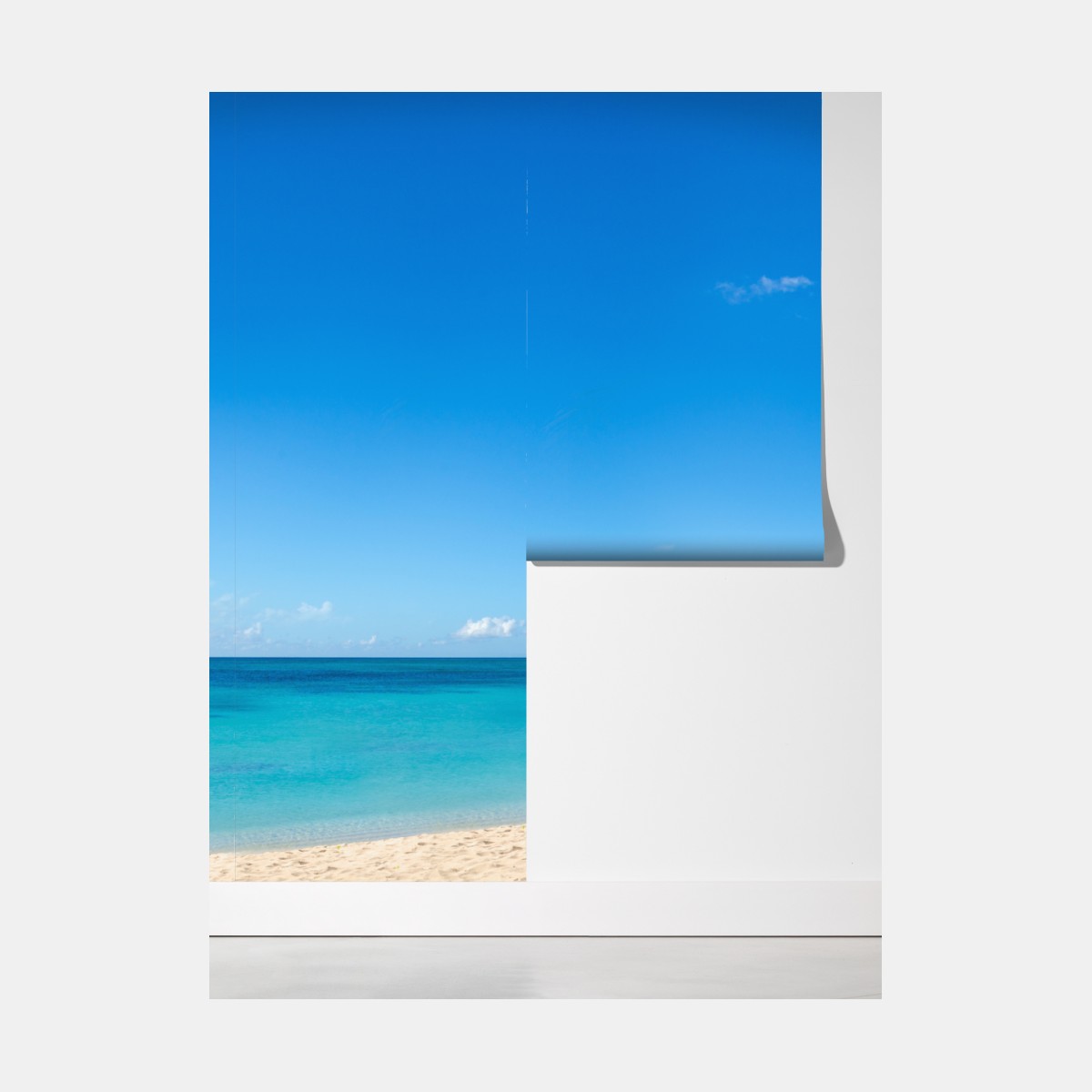 Fototapeta tropikalna plaża z turkusową wodą i palmą – Wallissimo® Fototapeta tropikalna plaża z turkusową wodą i palmą – Wallissimo®