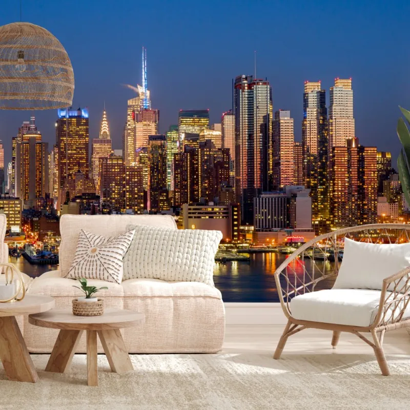 Wall mural New York skyline at dusk panoramic print