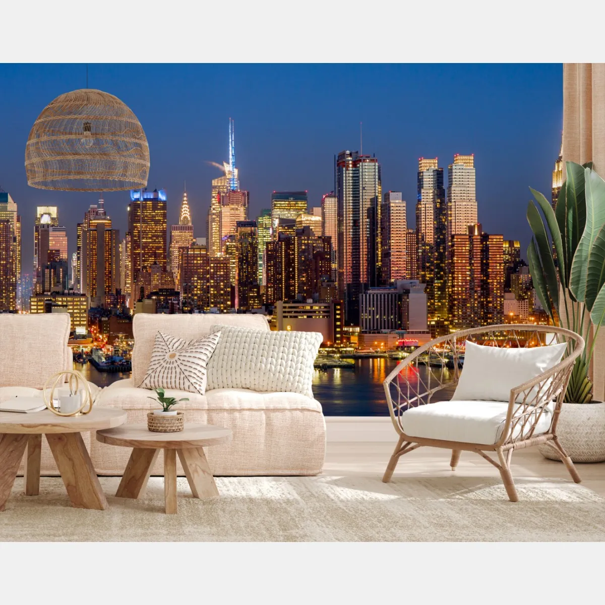 Fototapeta panorama Nowego Jorku o zmierzchu – Wallissimo® Fototapeta panorama Nowego Jorku o zmierzchu – Wallissimo®