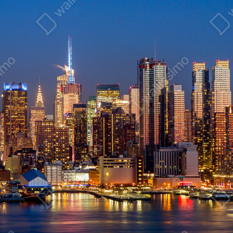 Fototapeta panorama Nowego Jorku o zmierzchu – Wallissimo® Fototapeta panorama Nowego Jorku o zmierzchu – Wallissimo®