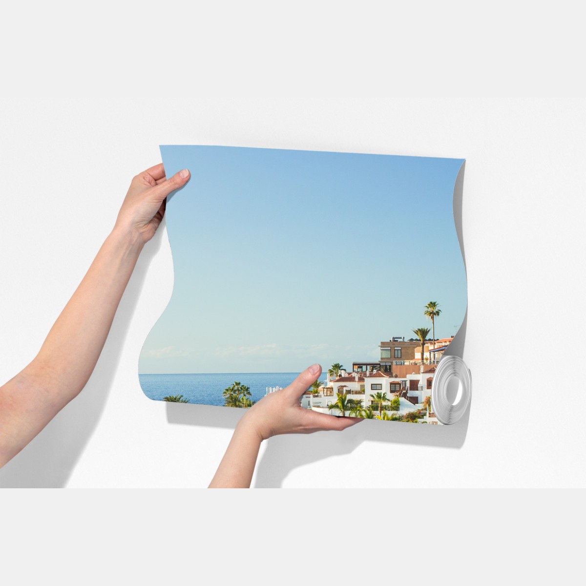 Fototapeta słoneczna panorama nadmorskiego miasteczka – Wallissimo® Fototapeta słoneczna panorama nadmorskiego miasteczka – Wallissimo®