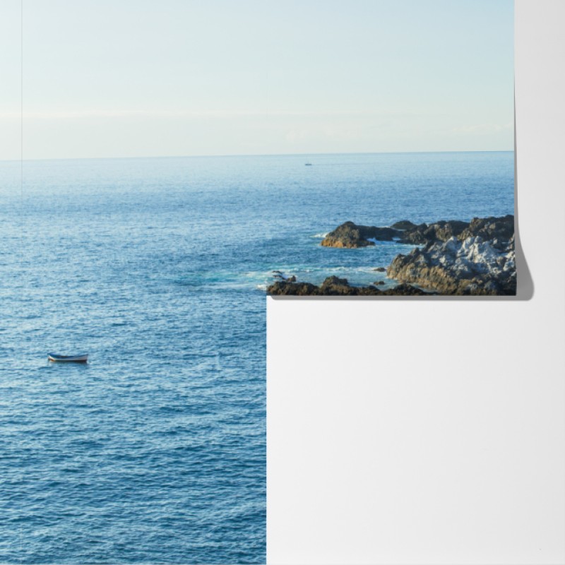 Fototapeta słoneczna panorama nadmorskiego miasteczka – Wallissimo® Fototapeta słoneczna panorama nadmorskiego miasteczka – Wallissimo®