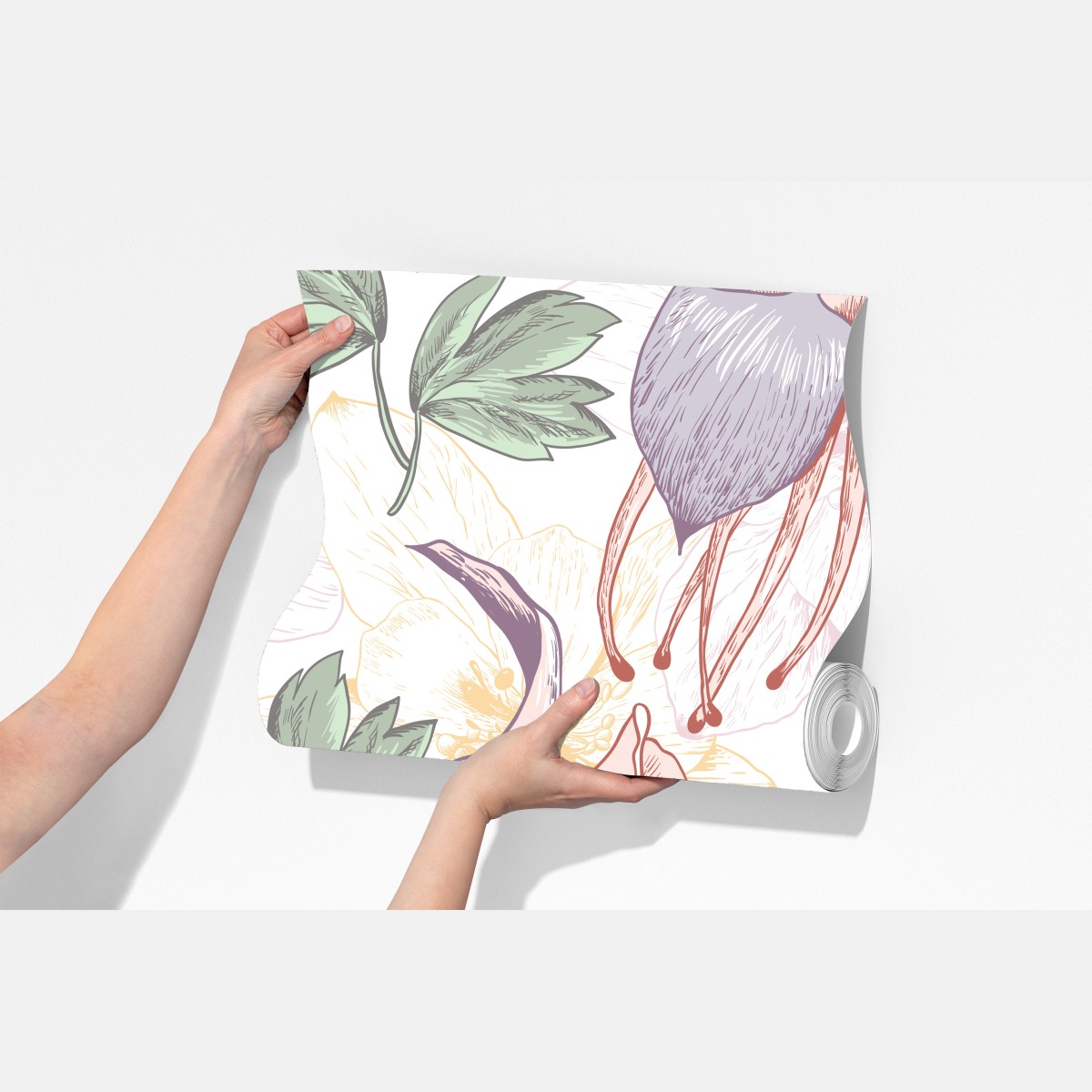 Fototapeta delikatne pastelowe kwiaty w stylu botanicznym – Wallissimo® Fototapeta delikatne pastelowe kwiaty w stylu botanicznym – Wallissimo®