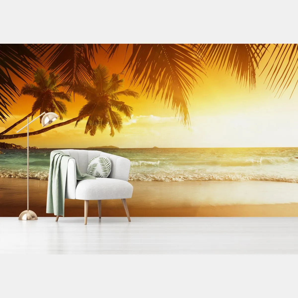 Fototapeta złoty zachód słońca na Karaibach – Wallissimo® Fototapeta złoty zachód słońca na Karaibach – Wallissimo®