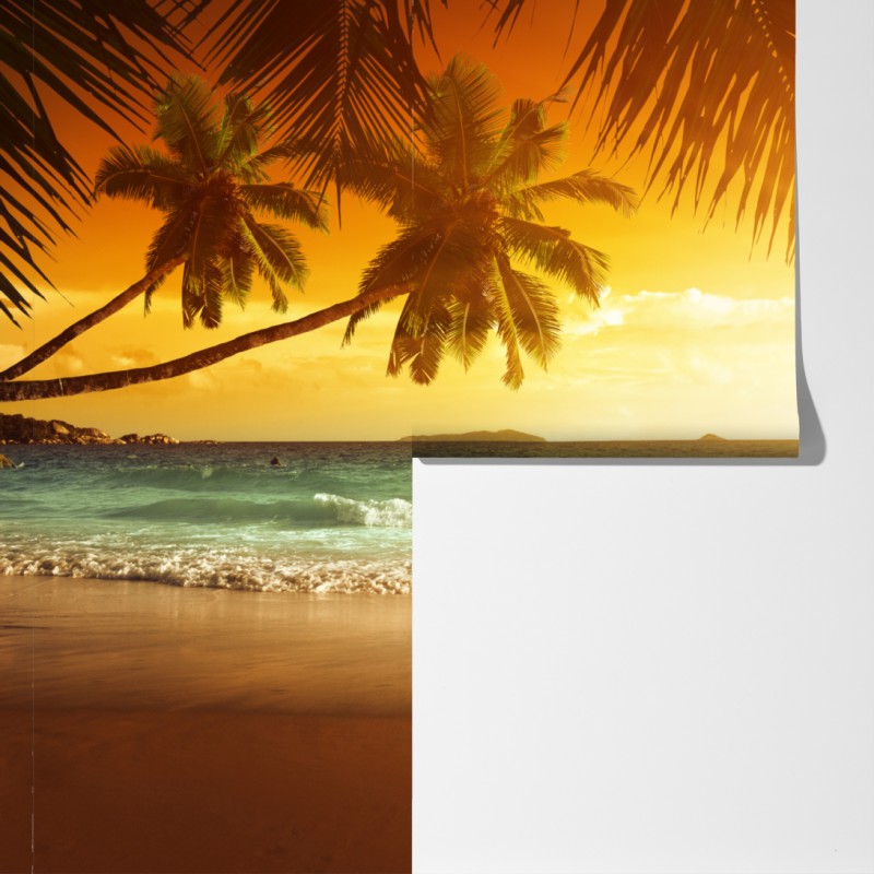 Fototapeta złoty zachód słońca na Karaibach – Wallissimo® Fototapeta złoty zachód słońca na Karaibach – Wallissimo®