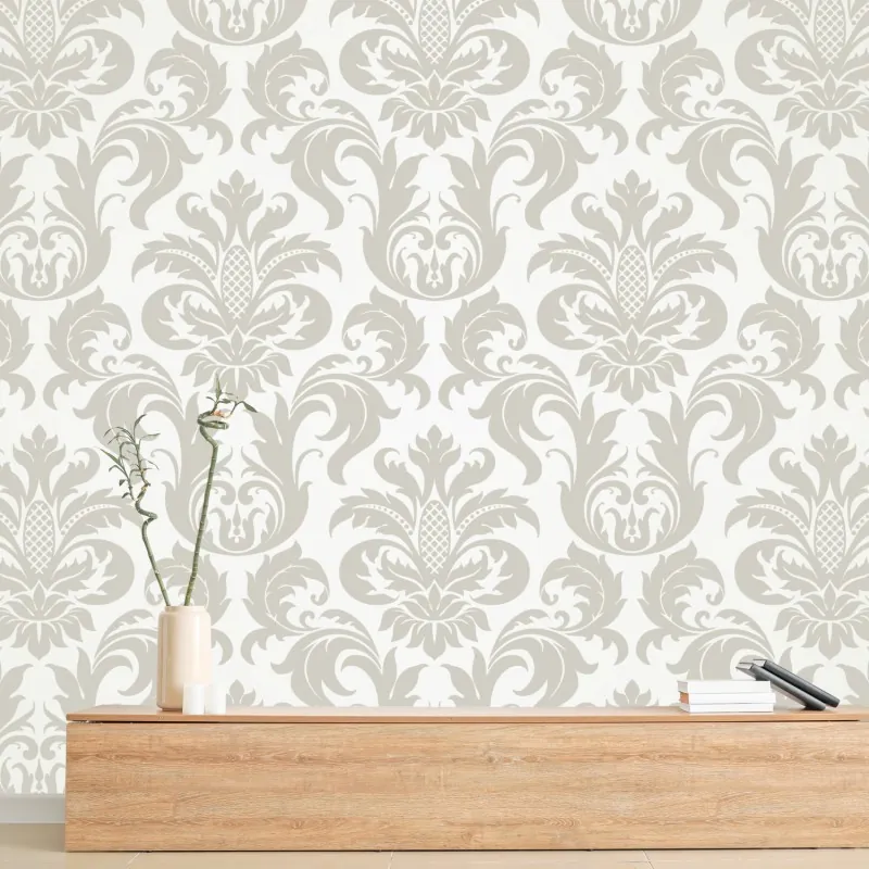 Wall mural elegant beige damask pattern