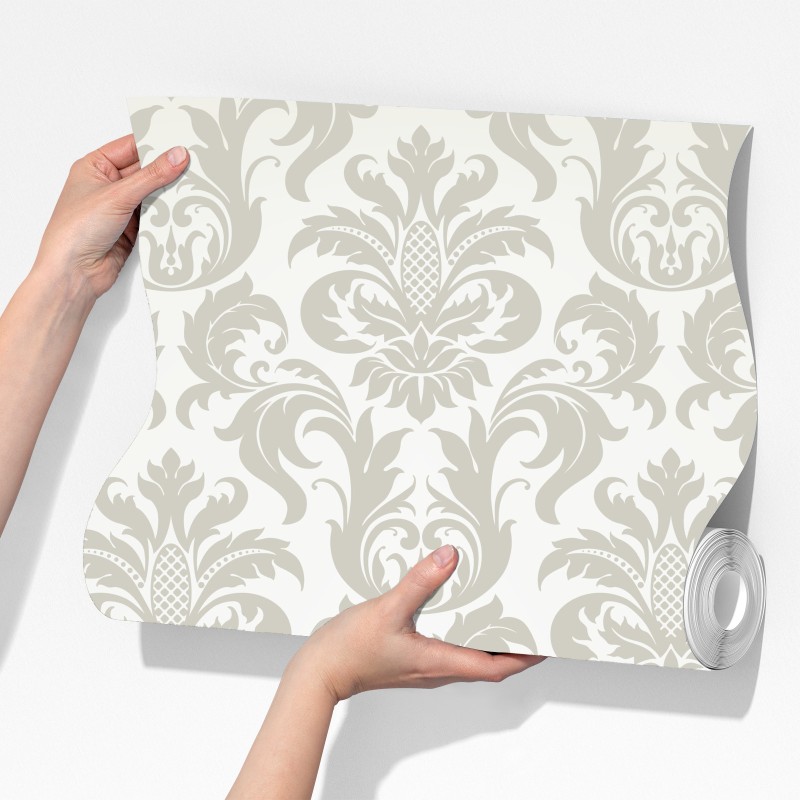 Fototapeta elegancki beżowy wzór damask – Wallissimo® Fototapeta elegancki beżowy wzór damask – Wallissimo®