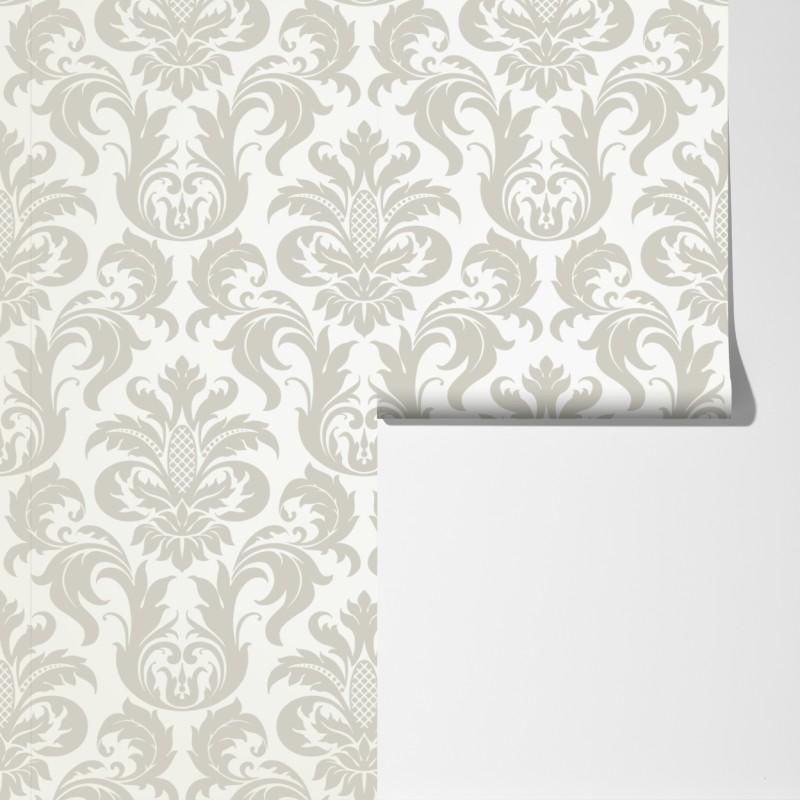 Fototapeta elegancki beżowy wzór damask – Wallissimo® Fototapeta elegancki beżowy wzór damask – Wallissimo®