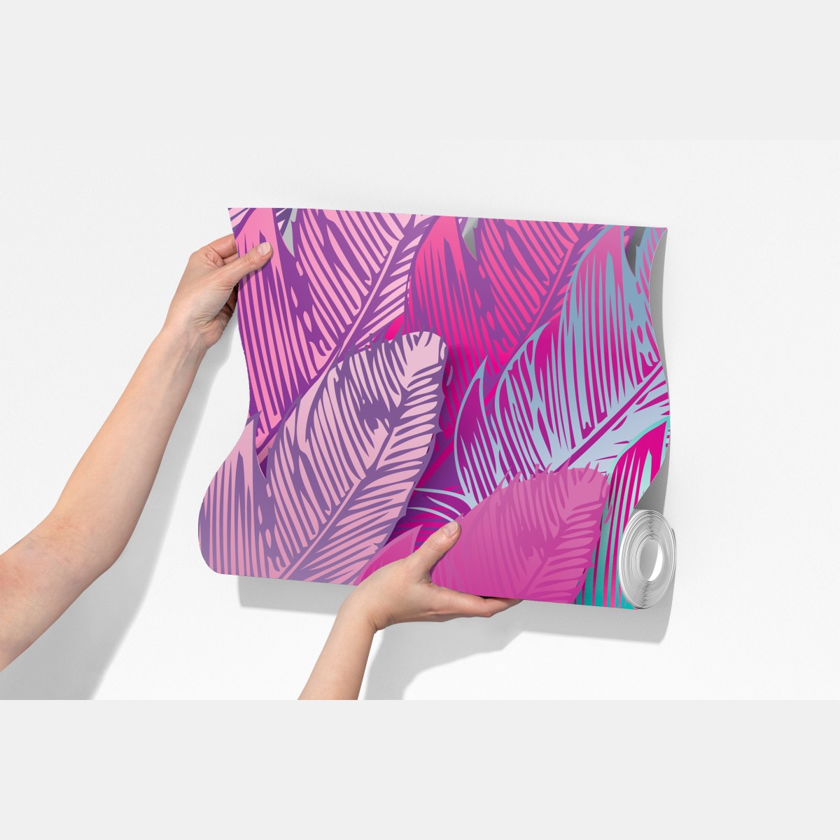 Fototapeta iryzujący różowy wzór piór – Wallissimo® Fototapeta iryzujący różowy wzór piór – Wallissimo®