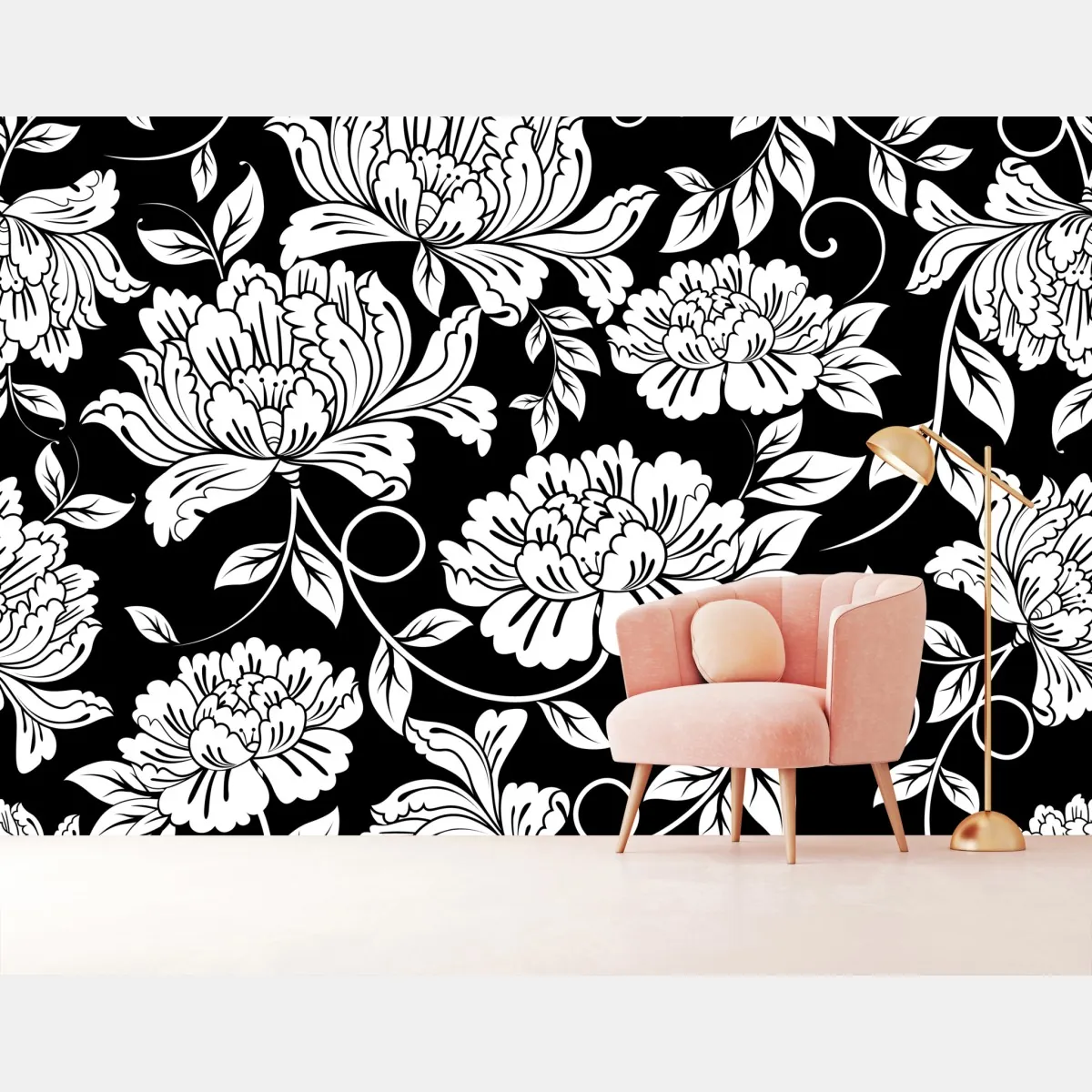 Fototapeta monochromatyczny wzór kwiatowy – Wallissimo® Fototapeta monochromatyczny wzór kwiatowy – Wallissimo®