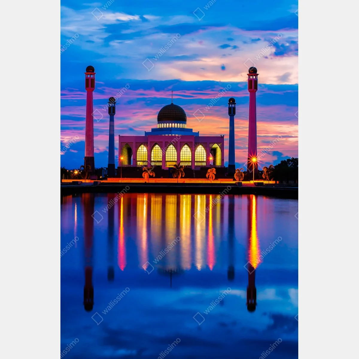 Fototapeta zachód słońca przy meczecie w Songkhla – Wallissimo® Fototapeta zachód słońca przy meczecie w Songkhla – Wallissimo®