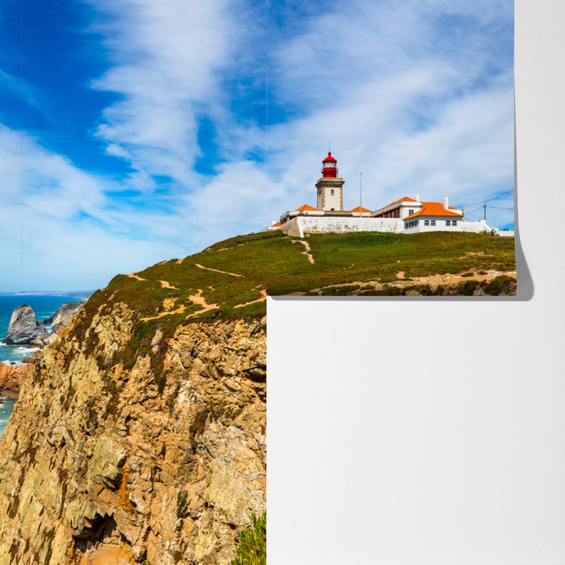 Fototapeta latarnia morska na klifach Cabo da Roca – Wallissimo® Fototapeta latarnia morska na klifach Cabo da Roca – Wallissimo®