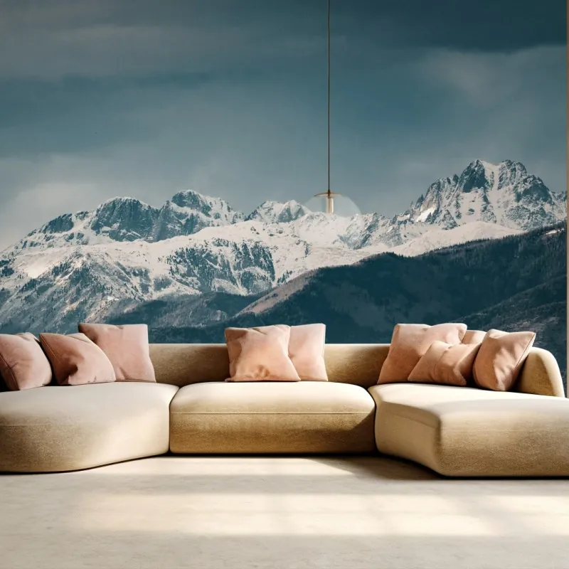 Wall mural desert dunes beneath snowy peaks