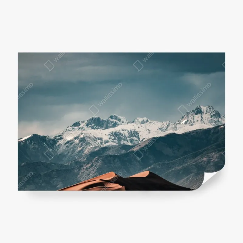 Wall mural desert dunes beneath snowy peaks