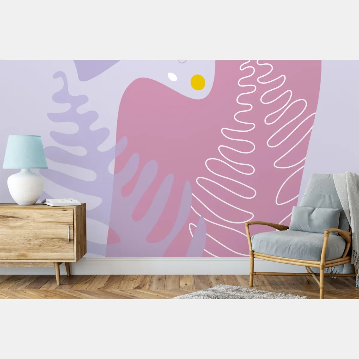 Fototapeta delikatna pastelowa kompozycja botaniczna – Wallissimo® Fototapeta delikatna pastelowa kompozycja botaniczna – Wallissimo®