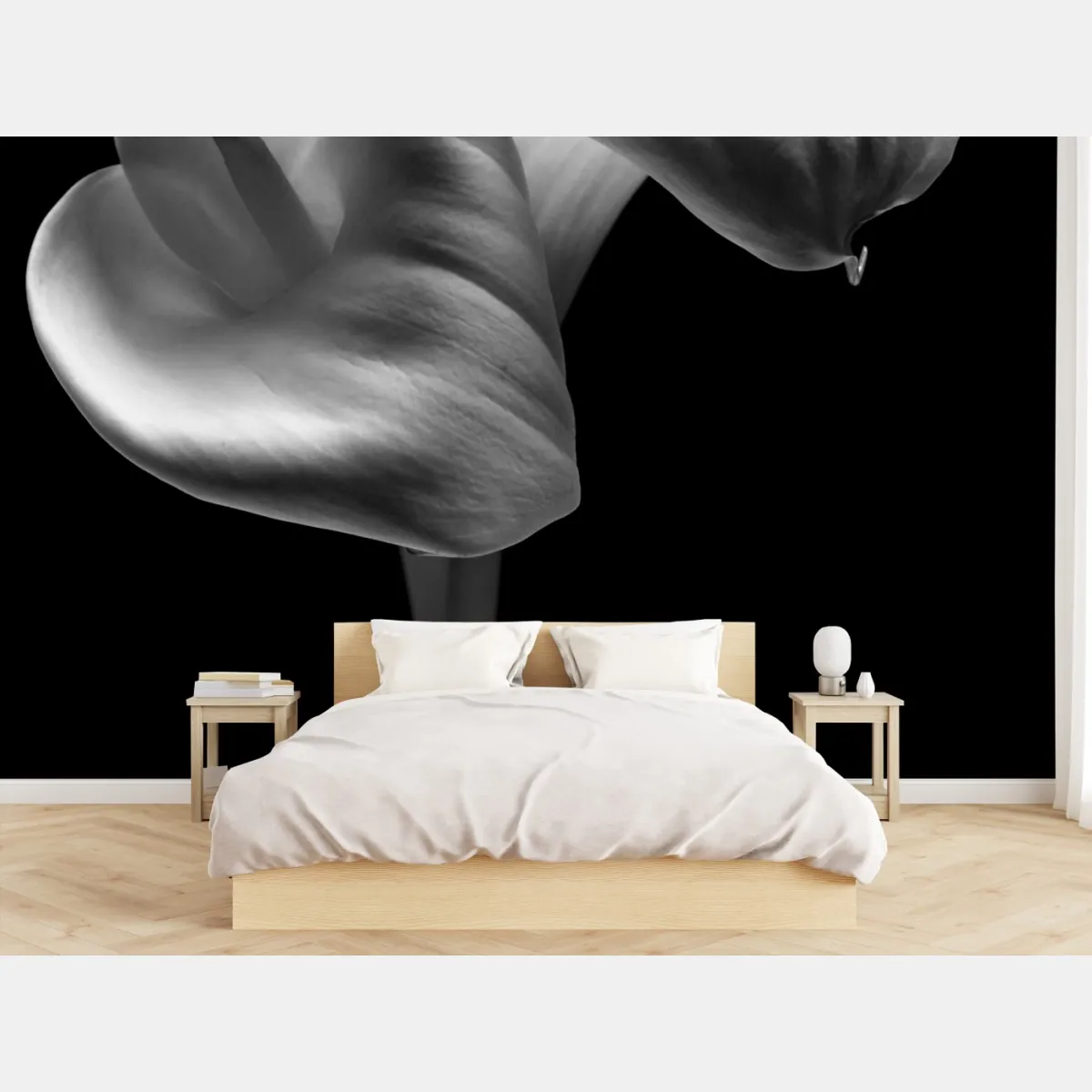 Fototapeta eleganckie kielichy kalii w monochromie – Wallissimo® Fototapeta eleganckie kielichy kalii w monochromie – Wallissimo®