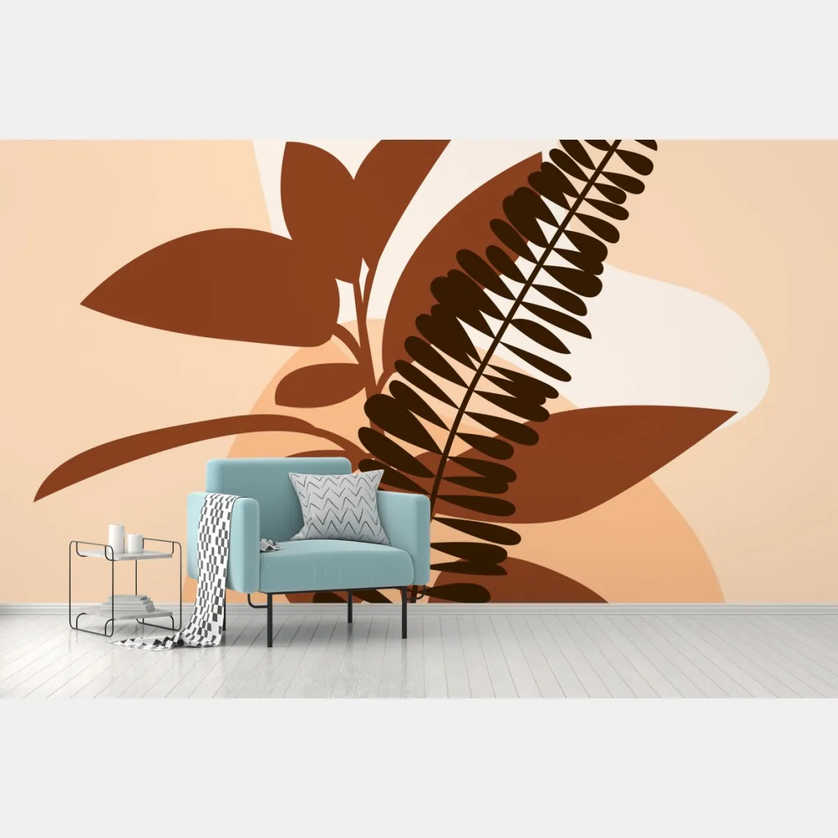 Fototapeta ziemiste abstrakcyjne liście – Wallissimo® Fototapeta ziemiste abstrakcyjne liście – Wallissimo®