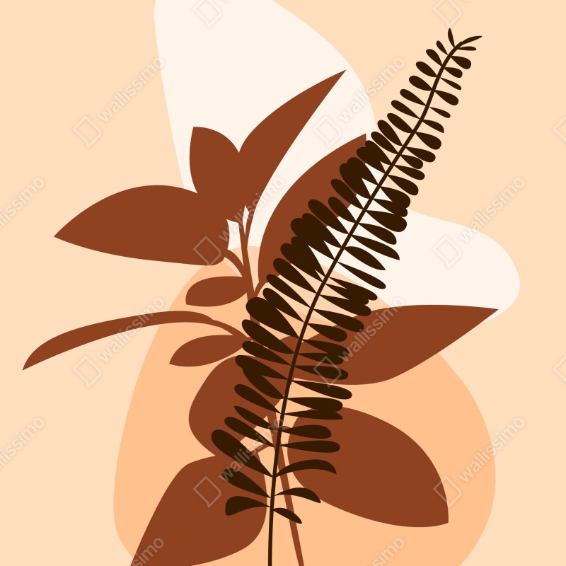 Fototapeta ziemiste abstrakcyjne liście – Wallissimo® Fototapeta ziemiste abstrakcyjne liście – Wallissimo®