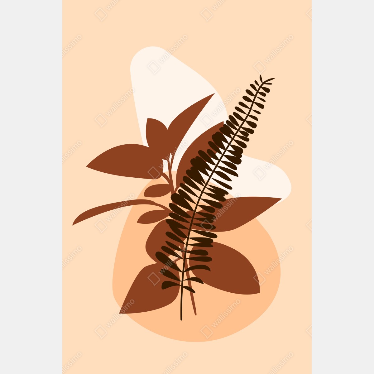 Fototapeta ziemiste abstrakcyjne liście – Wallissimo® Fototapeta ziemiste abstrakcyjne liście – Wallissimo®