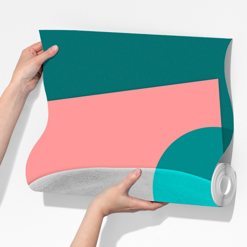 Fototapeta abstrakcyjna klasyczna maska w turkusie i różu – Wallissimo® Fototapeta abstrakcyjna klasyczna maska w turkusie i różu – Wallissimo®