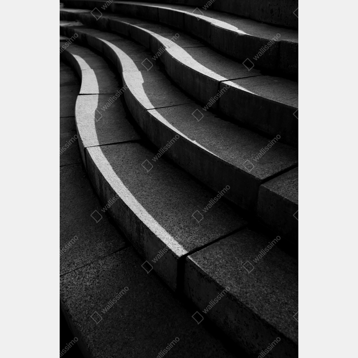 Fototapeta zakrzywione betonowe schody w cieniu – Wallissimo® Fototapeta zakrzywione betonowe schody w cieniu – Wallissimo®