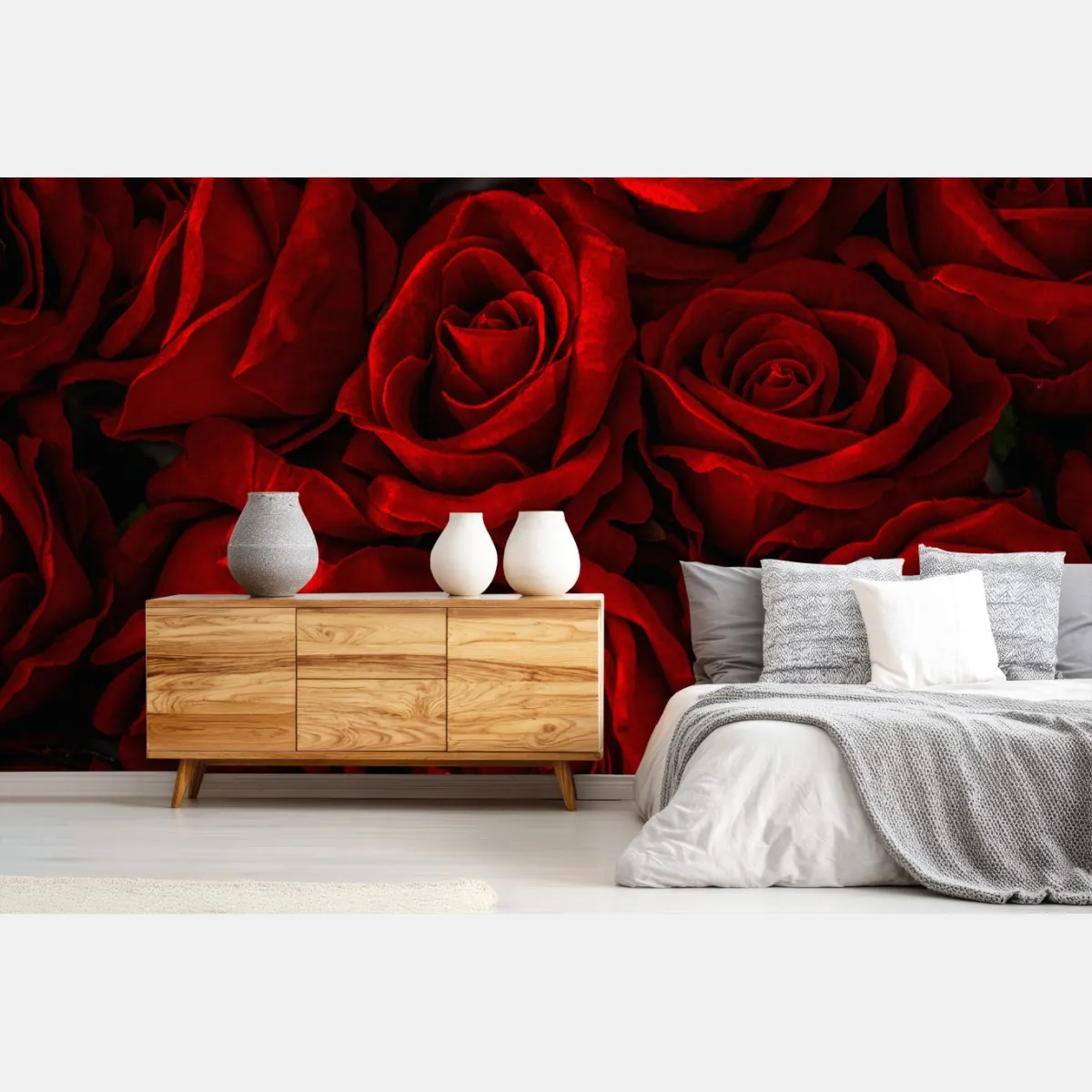 Fototapeta intensywne czerwone róże z bliska – Wallissimo® Fototapeta intensywne czerwone róże z bliska – Wallissimo®
