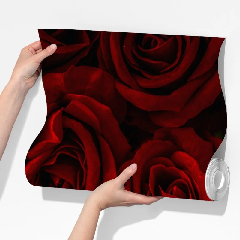 Fototapeta intensywne czerwone róże z bliska – Wallissimo® Fototapeta intensywne czerwone róże z bliska – Wallissimo®