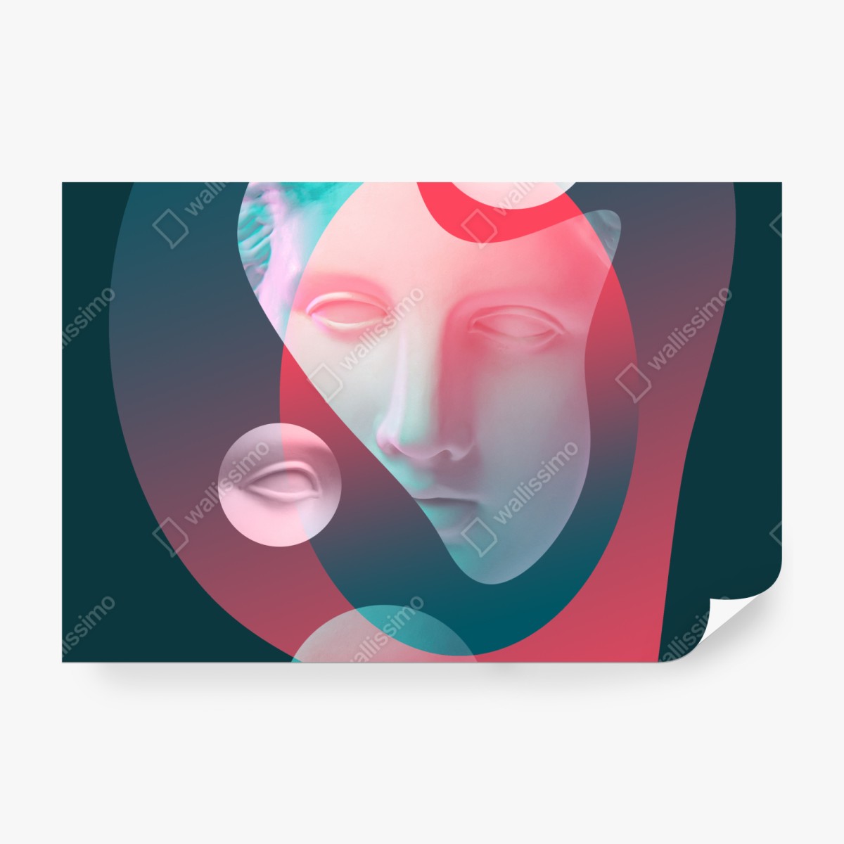 Fototapeta surrealistyczna klasyczna twarz w duotonie – Wallissimo® Fototapeta surrealistyczna klasyczna twarz w duotonie – Wallissimo®