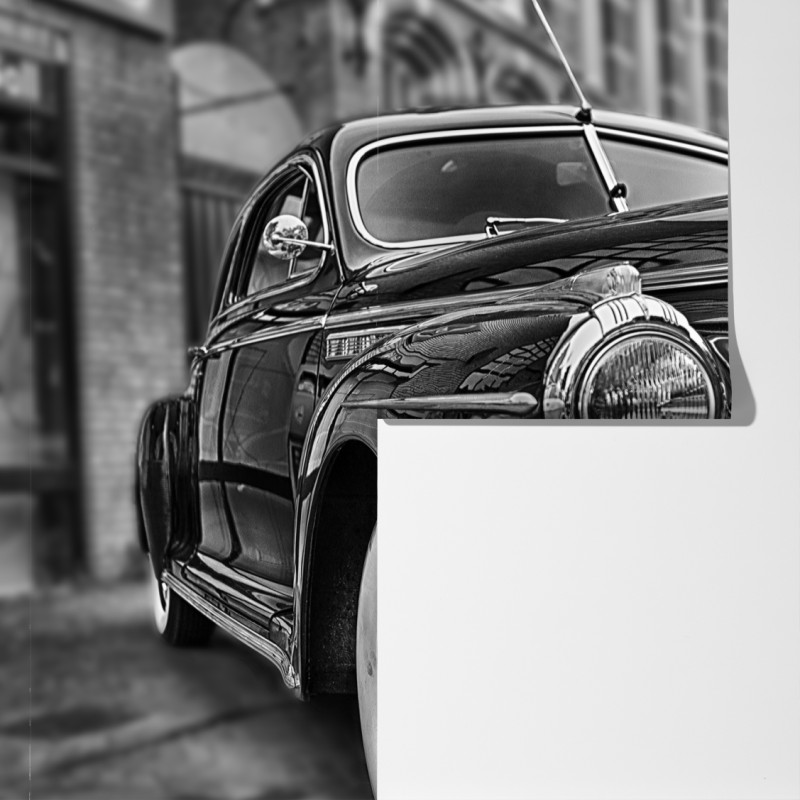Fototapeta zabytkowy klasyczny samochód na brukowanej ulicy – Wallissimo® Fototapeta zabytkowy klasyczny samochód na brukowanej ulicy – Wallissimo®