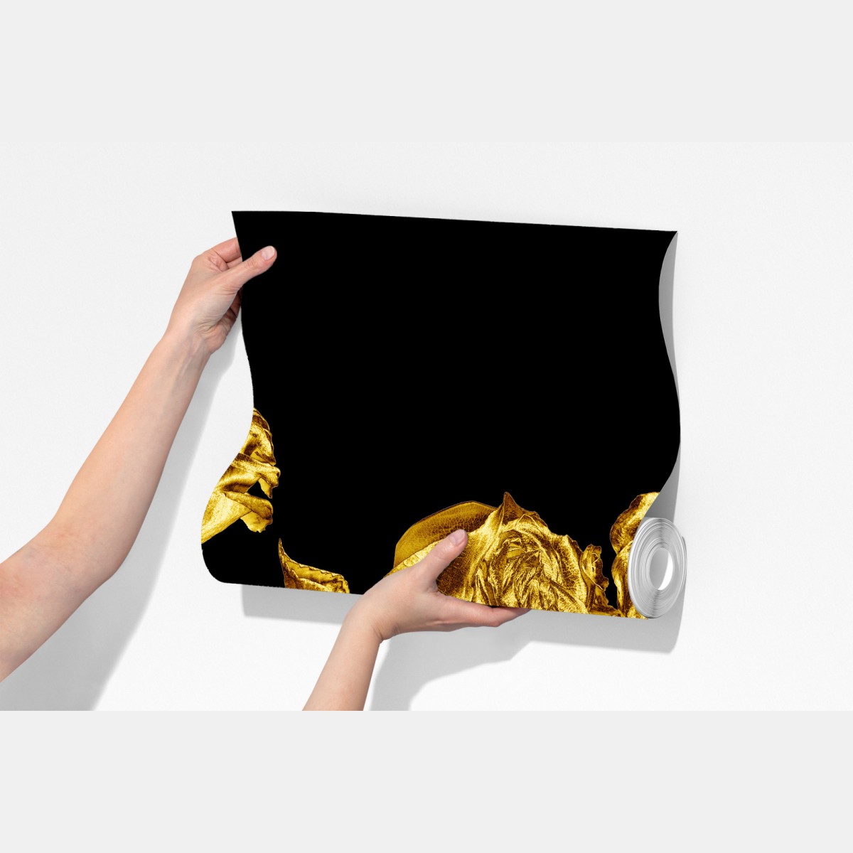 Fototapeta złote róże na czarnym tle – Wallissimo® Fototapeta złote róże na czarnym tle – Wallissimo®