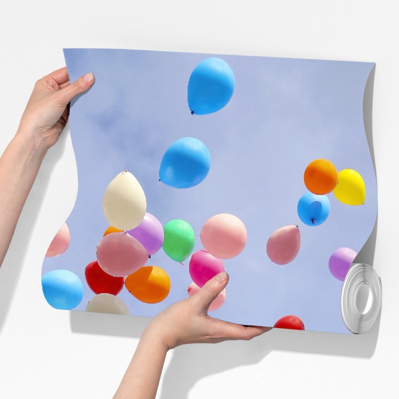 Fototapeta kolorowe balony unoszące się w niebie – Wallissimo® Fototapeta kolorowe balony unoszące się w niebie – Wallissimo®