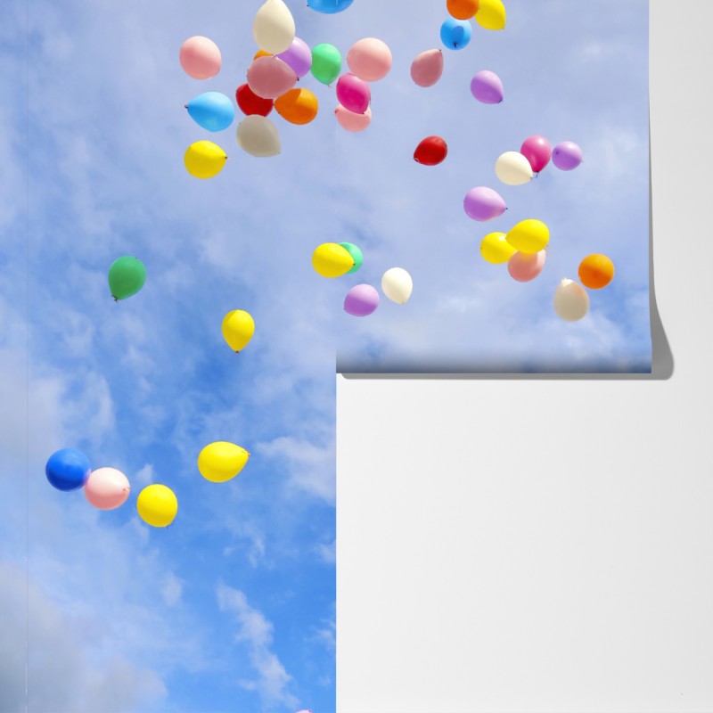 Fototapeta kolorowe balony unoszące się w niebie – Wallissimo® Fototapeta kolorowe balony unoszące się w niebie – Wallissimo®