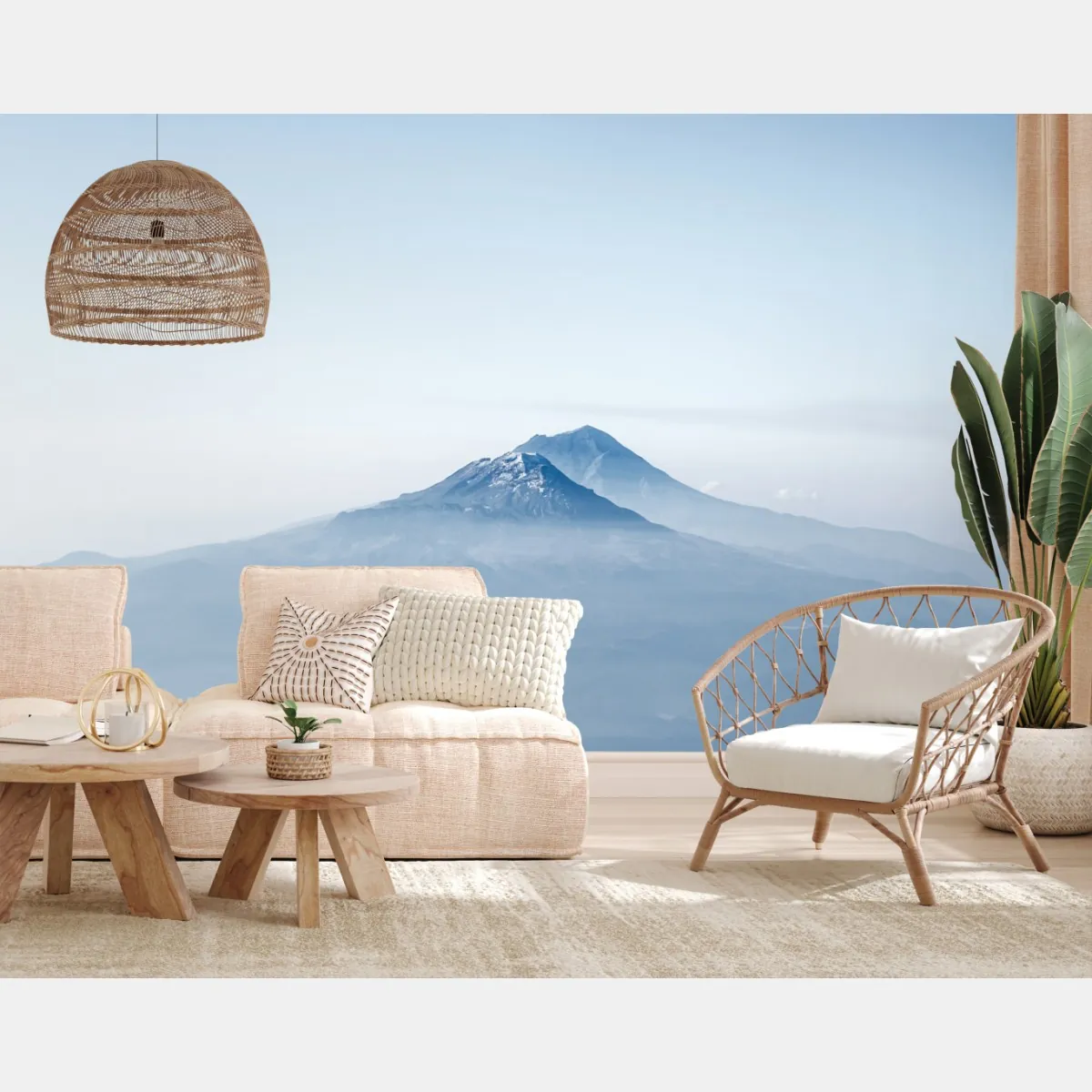 Fototapeta mglisty niebieski szczyt górski – Wallissimo® Fototapeta mglisty niebieski szczyt górski – Wallissimo®